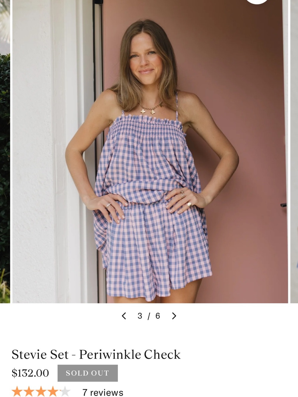 Darling Pink and Periwinkle Gingham Set